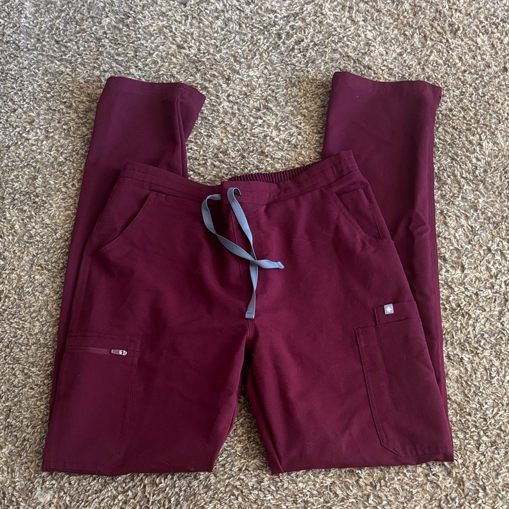 Figs burgundy scrub pants